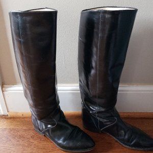 Charles David black leather riding boots. Size 8B.